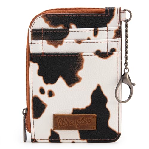 Image of Montana West Wrangler Cow Print Wallets for Women Boho Western Card Holder WG133-W005BR