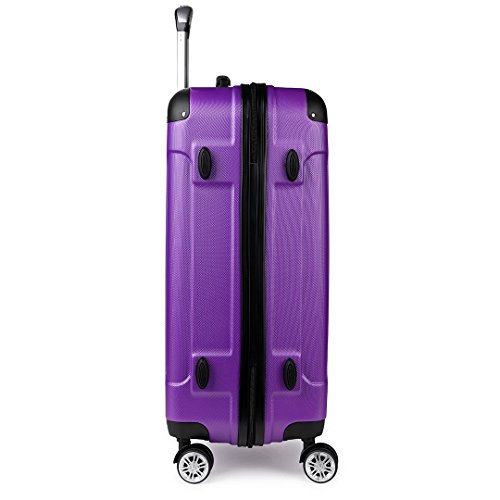 Kono ABS Light Weight Hard Shell 4 Wheel Travel Trolley koffer Bagage Set 20" Size Koffers Paars (20-inch) - Afbeelding 6