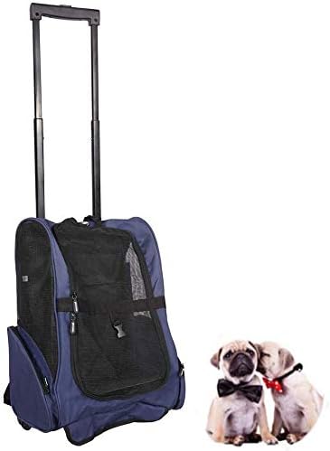 Pet Rolling Carrier Backpack with Wheels,5-in-1 Pet Travel Soft-Sided Carrier Bag,Airline Approve Dog Cat Puppies Carrier Pet Travel…