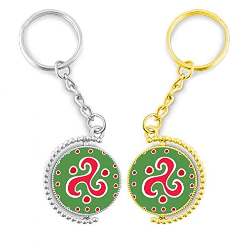 Porte-clés Mexique civilisations antiques avec anneau en métal doré
