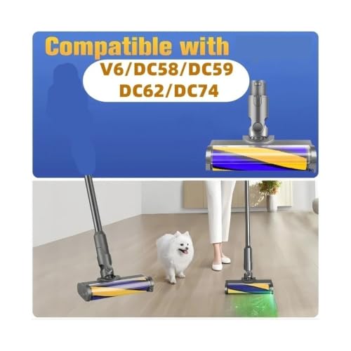 Cabezal de rodillo suave con luz LED verde para Dyson V6 detecta el polvo oculto 3