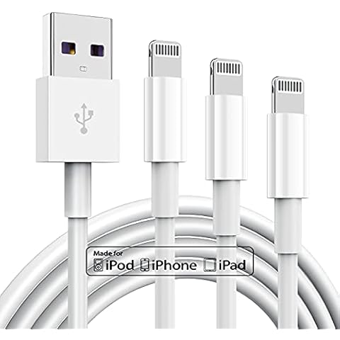 3 Pack Apple MFi Certified iPhone Charger Cable 6ft Cover