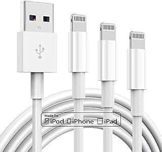 3 Pack Apple MFi Certified iPhone Charger Cable 6ft, Apple Lightning to USB Cable Cord 6 Foot, 2.4A Fast Charging,Apple Phone Long Chargers for iPhone 13/12/11/11Pro/11Max/ X/XS/XR/XS Max/8/7/6
