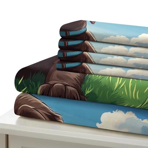 Housse de couette chiot mignon 135x200 pour lit single infroissable et facile à laver en machine - 7
