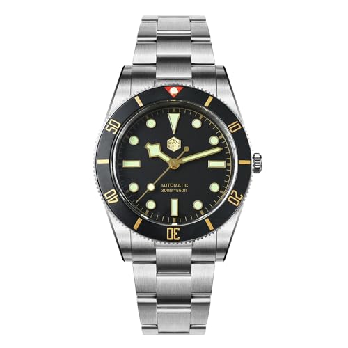 Image of San Martin Men Watch SN0138GB, 37 mm 20 Bar Diver Watch ST2130 28800BPH Automatic Mechanical Men Watches, Luxury Sapphire Crystal Diving Waterproof BB54 Wrist Watch