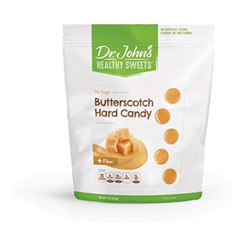 Dr. John’s Sugar Free Candy, Healthy Hard Candy with Zero Sugar, Low Calorie Snacks, Keto Friendly, Vegan, Gluten Free, Butterscotch Flavor, 100 Count, 1 LB Cover