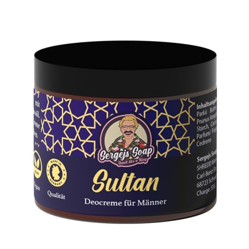 Sergejs Soap - Deocreme | Effektive Deocreme | 100% natürliche Inhaltsstoffe | Naturkosmetik | Pflege für die Achseln | Schweißfrei | Frei von Silikonen (Patchouli, Geranium, Minze)