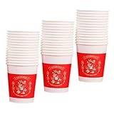 Anneome 50 Piezas Unidades Vasos Desechables para Fiesta de Año Diseño Temático Rojo Ligeros Prácticos para Bodas Recepciones Banquetes
