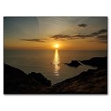 Glücksvilla - Lanzarote 2 (lienzo de 2 cm, 80 x 60 cm) de DE - Cuadro decorativo horizontal - España Costa Canaria rocas acantilados mar