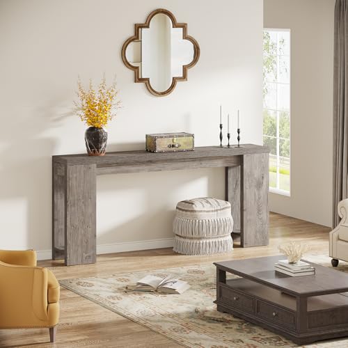 Tribesigns 70.9-Inch Extra Long Console Table, Farmhouse Wood Sofa Table Behind Couch, Narrow Entryway Accent Table for Living Room, Hallway, Entrance, Foyer, Grey
