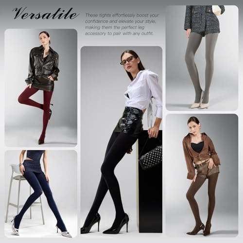 Image of MANZI Women's 2-6 Pairs Opaque Control Top Tights Comfort Stretch Pantyhose