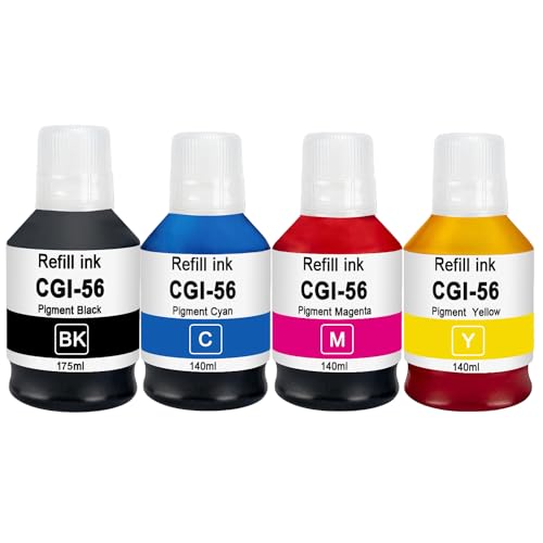 Recharge encre GI-56 compatible Canon Maxify GX5050 anti-bavure pour grands volumes