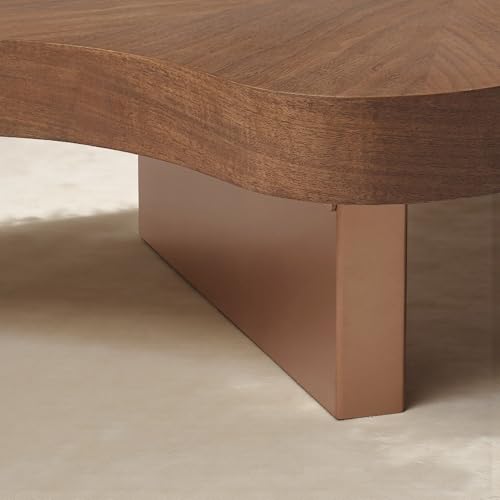 Image of The Attic Tria Cloud Coffee Table | Modern Three-Tier Center Table with Marble & Walnut Finish | Artistic Living Room Accent Furniture