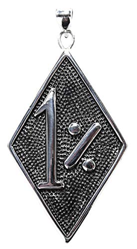 Colgante Uno por ciento de acero inoxidable XXL Kiss of Leather sin alergias