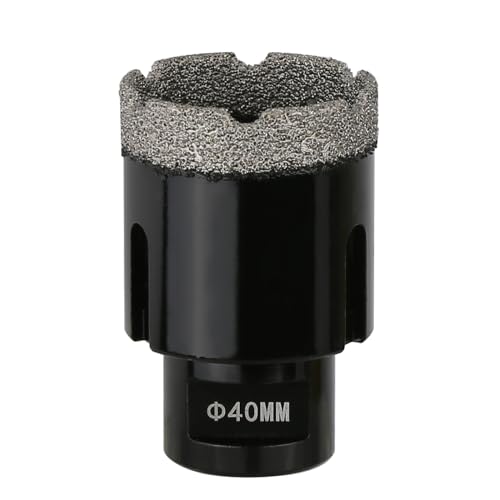 Vearter 40mm Dry Diamond Core Drill Bit, M14 Thread Connection Vacuum Brazed Masonry Hole Saw
