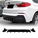 Heckstoßstange Diffusor Lippe Kit Panel für BMW X4 F26 M Sport 2014-2018 2015 Schwarz