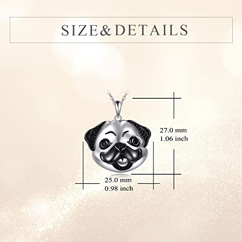Yonfqe Pug Necklace Sterling Silver Cute Dog Pendant Jewelry Gifts For Women Girls Gog Lover #TOP1