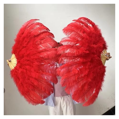 Abanico de plumas grande de 100 cm amarillo para aliviar el calor 5