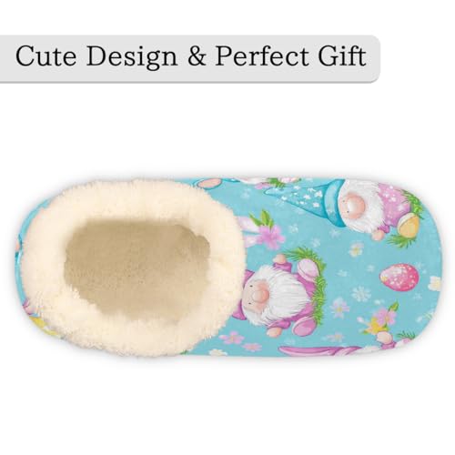 Easter Gnomes Colorful Eggs Slippers for Women Slipper Socks Soft Fuzzy House Slippers Shoes for Indoor Bedroom, Winter Cozy Christmas Gifts3