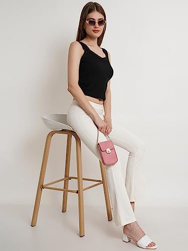 Image of POPWINGS Casual Solid Regular Fit Solid Trouser for Women || Pull On Trouser for Women || Semi-Formal Work Women Trouser for Summer || Stylish Western Trouser