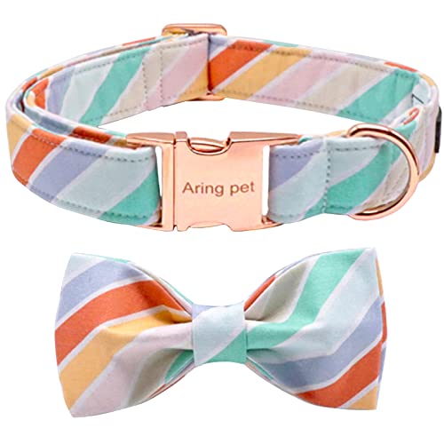 ARING PET Dog Collar with Detachable Bow, Adorable Bowtie Dog Collars, Adjustable & Comfortable Soft Collar Gift for Small Medium Large and Boy Girl Dogs.