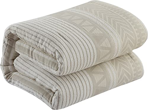 Stratford Park Cotton 6 Piece Comforter Sets, Beige, Queen Size Bed, Comfortable & Soft, All Season Bedding Set by Stratford Park - Used condition - Image 3