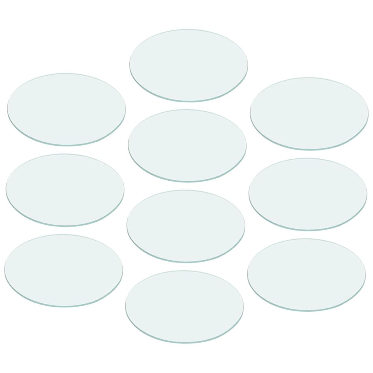 10pcs Laboratory Watch Glasses Transparent Flat Watch Glasses for Chemical Experiments High Chemical Durability for Science Labs and Classroom Use