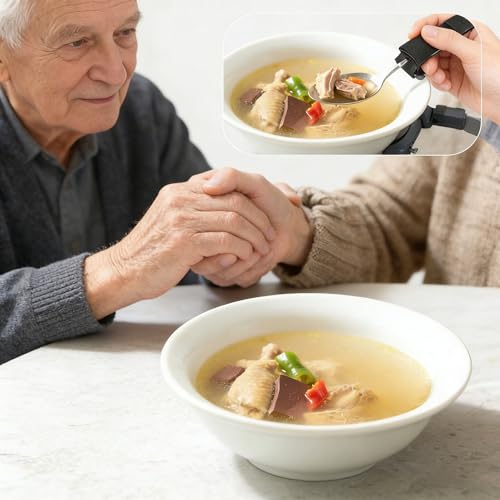 Universal Cuff Adaptive Utensils Holder Elderly Adults Eating Assistance Handicap Utensils Spoon Fork Gripping Strap Eating Hand Cuff Holding Cutlery for Disabled Individuals with Weak Grip - Image 5
