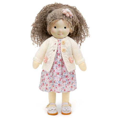 BlissfulPixie Handmade Waldorf Girl Rag Doll - Amber 12 Soft Plush Ideal First Doll for Babies & Toddlers