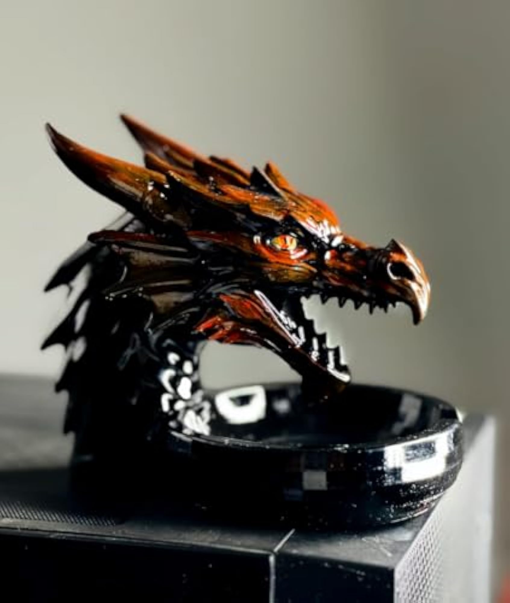 3D Printed Dragon Head Ashtray, Unique Decor