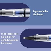 Lamy safari roll-ink vista Tintenpatronenroller – zeitlos klassischer Stift mit ergonomischem Griff & Strichbreite M - Gehäuse aus robustem ASA-Kunststoff – inkl. Tintenpatrone T10 blau – Ansicht 2