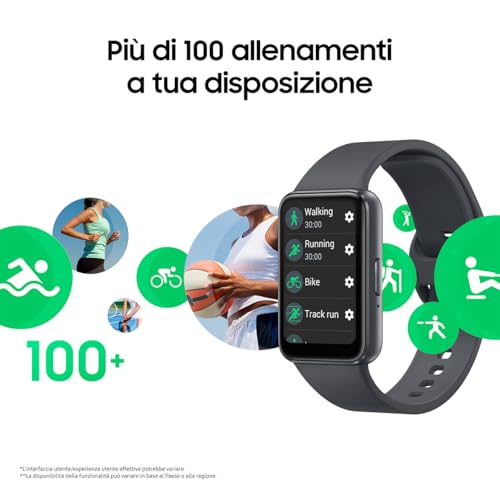 Samsung Galaxy Fit3 fitness band, batteria a lunga durata, rilevamento cadute/SOS, barometro, IP68, monitoraggio sonno, oltre 100 esercizi, gestione notifiche/musica, Gray [Versione italiana] - Immagine 3