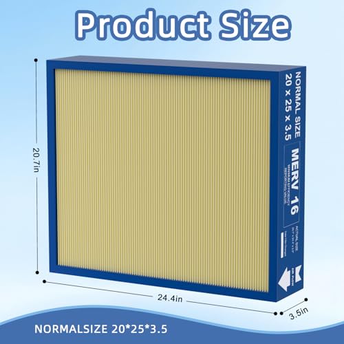Image of GAPCCCAR2025 Pet Care Filter Replacement Compatible with Bryant /Carrier Infinity MERV 16 Air Cleaner Purifier Cartridge GAPBBCAR2025 /GAPCCCAR2025, 20 inch x 25 inch(actual size: 24.4 inch x 20.7 inch x 3.5 inch)