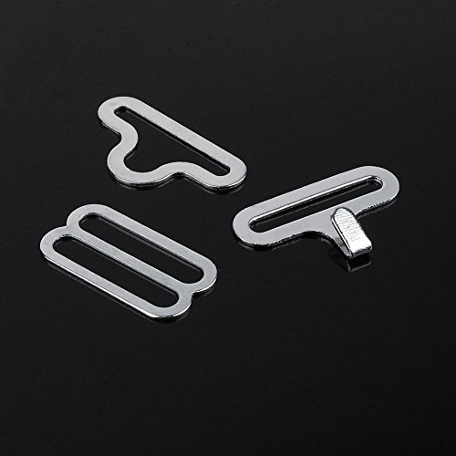 Preisvergleich Produktbild 50 Sätze Metallklammern verstellbare Metallklammern, Schnallen, Krawatte, Riemen, Silber
