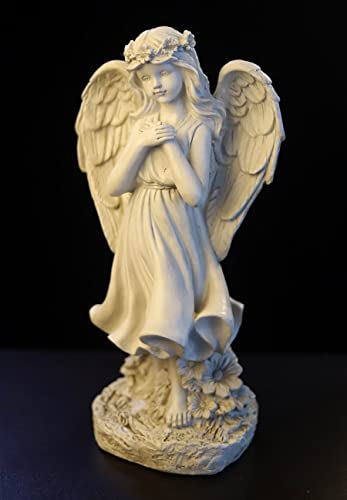 Garden Angel Figurines, Light Up Praying Angel Statues Outdoor Statue With Solar Powered Led Lights For Patio, Lawn, Cemetary Grave Decoration, Sympathy Gift, Housewarming Gift, Polyresin 16.9" H #TOP7