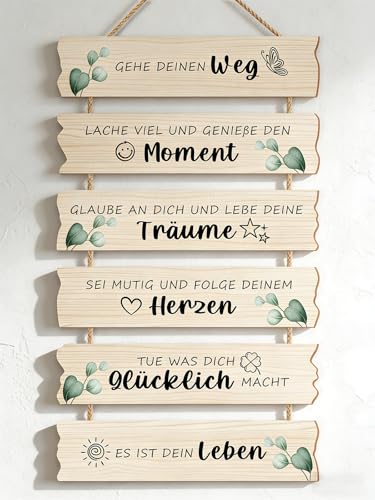 Jugendweihe Geschenke & Deko - Natürliche Holz Schilder mit Inspirierenden Sprüchen, Geschenk Jugendweihe Junge Mädchen, Geschenke & Deko zur Konfirmation & Firmung