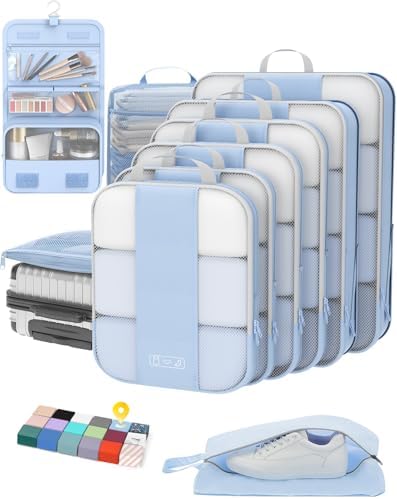 10 Set Compression Packing Cubes for Travel Essentials,Compressib...