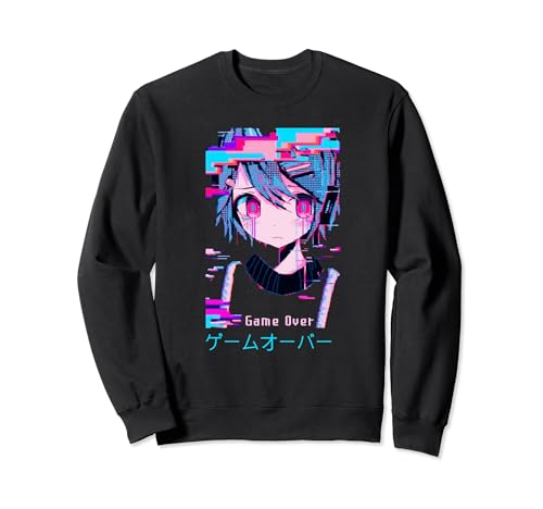Pastel Goth Game Over Glitch Anime Japanese Vaporwave Hentai Sweatshirt