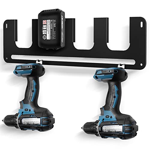 4er Wandhalterung für Makita Akkus Akkuhalter für Makita 14 4V & 18V Akkus Akku-Halterung Wandhalter fur Ordnung in der Werkstatt und Auto