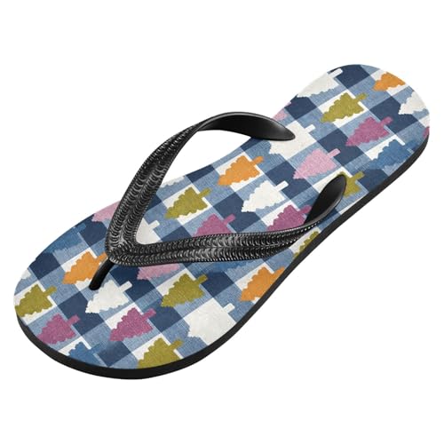 Flip Flop Sandals Cartoon Trees Print for Women Men Beach Outdoor XS2