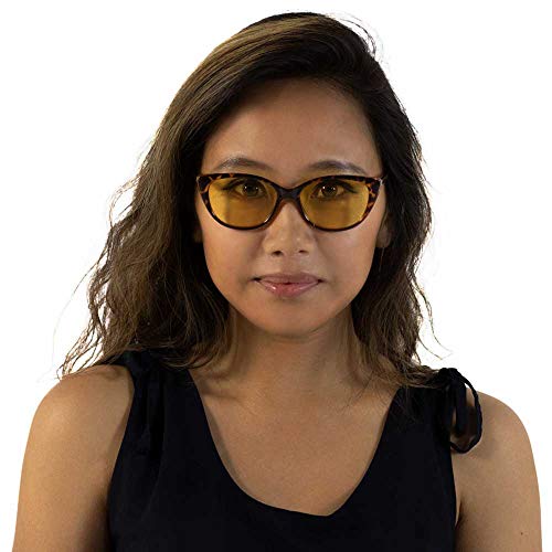 VITENZI Night Vision Glasses for Men and Women Anti Glare Safety for Night Day Driving HD Yellow Tinted Sunglasses Verona2