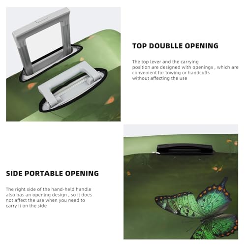 Travel Luggage Cover Fashion Suitcase Protector Green Forest Butterfly Spandex Baggage Covers Washable Suitcase Covers Anti-Scratch Luggage Cover Protectors Fits 18-32 Inch Suitcases X-Large4