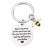 AUXSOUL Bee Keyring Bee Gifts for Women Men Daughter Son Honey Bee Gifts Colleague Leaving Gifts Keyring Goodbye Farewell Gift Bee Lover Gift Graduation Gifts for Family Friends