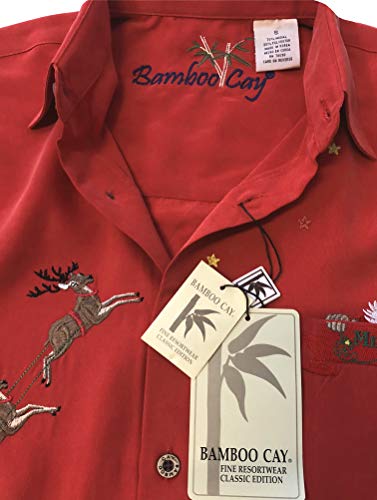 Bamboo Cay Men's Peekaboo Santa Embroidered Shirt4
