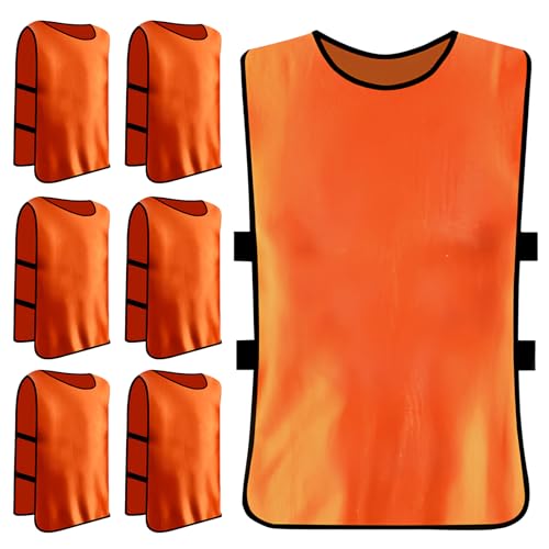 Catime 6 Stück Fußball Leibchen Set, Trainingsleibchen Basketball, Sports Mesh Bibs, Leibchen Mesh Weste, Sport Trikot Leibche für Erwachsene, Trainingsleibchen für Herren Damen