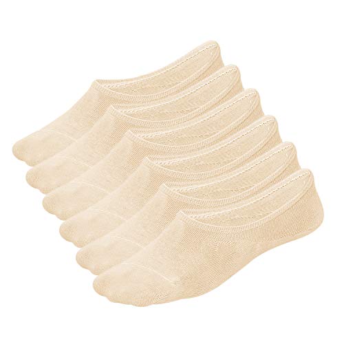WHISPER DEER No Show Liner Socks Women - (Size 4-7/7-10/10-13) Low cut Invisible Cotton Sneaker Socks with Non Slip Grips