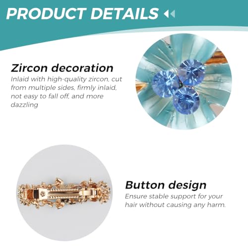 Image of MAYCREATE Stylish Metal Flower Barrette Hair Clip for Women, Blue