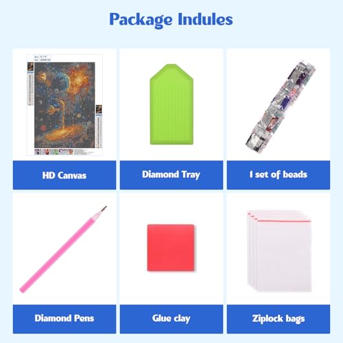 Kits de arte de diamantes del espacio para adultos: decora tu salón con galaxias 5D 6
