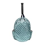 Glove It Women’s Quilted Tennis Racquet Backpack – Lightweight Padded Nylon Bag with Front Racquet Compartment, Side Pockets, Hidden Fence Hook & Reinforced Bottom - Teal