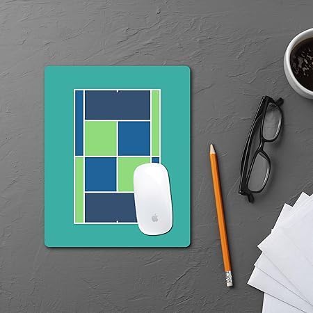 Racquet Inc Tennis Court Mouse Pad – Teal Desk Mousepad with Fabric Surface – Tennis-Themed Office Accessory for Work or Gaming – Compatible with Optical and Laser Mice image 4